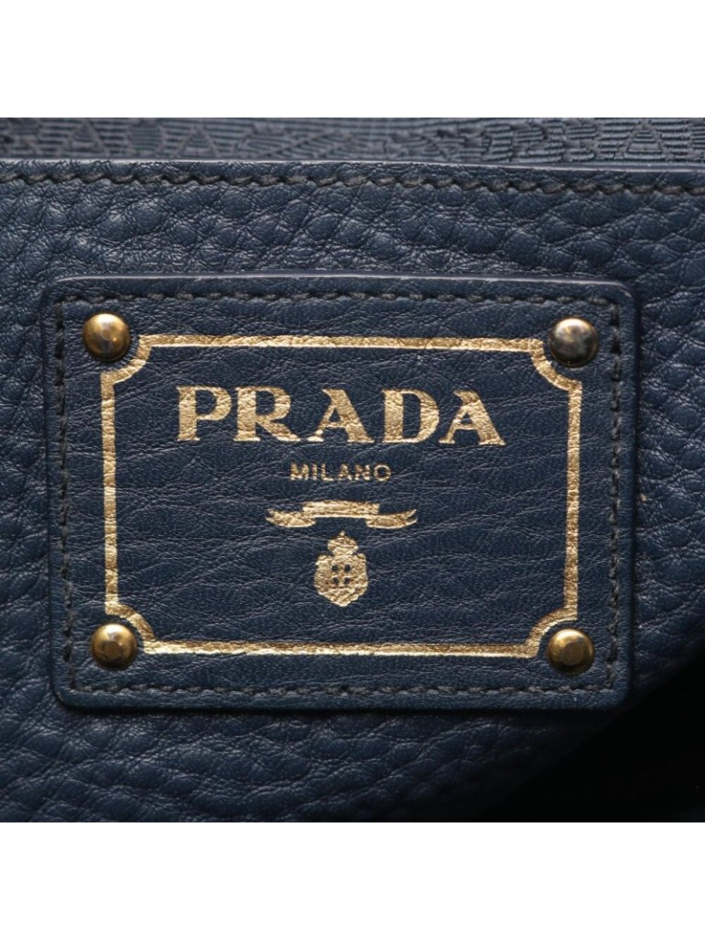 Prada Tote Side Zip Navy Leather - Picture 4 of 10